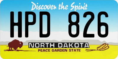 ND license plate HPD826