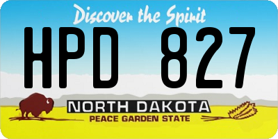 ND license plate HPD827
