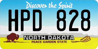 ND license plate HPD828