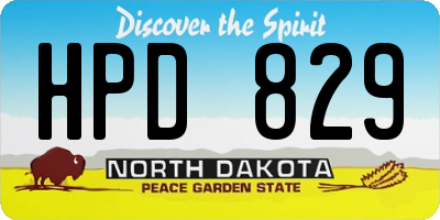 ND license plate HPD829