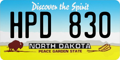 ND license plate HPD830