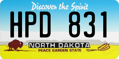 ND license plate HPD831