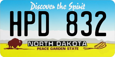 ND license plate HPD832