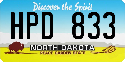 ND license plate HPD833