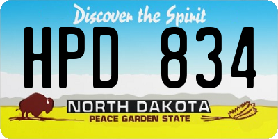 ND license plate HPD834