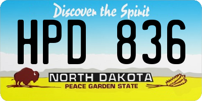 ND license plate HPD836