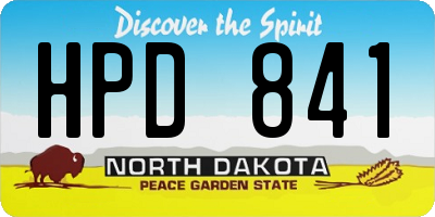 ND license plate HPD841