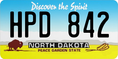 ND license plate HPD842