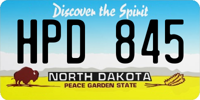 ND license plate HPD845
