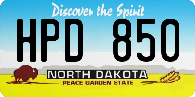 ND license plate HPD850