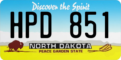 ND license plate HPD851