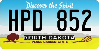 ND license plate HPD852