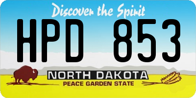 ND license plate HPD853