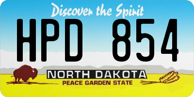 ND license plate HPD854