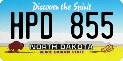 ND license plate HPD855