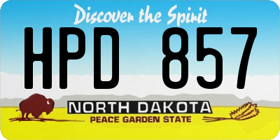 ND license plate HPD857