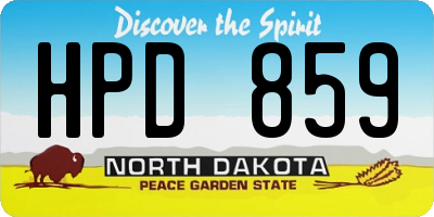 ND license plate HPD859