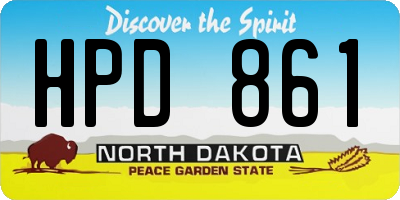 ND license plate HPD861