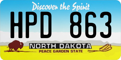 ND license plate HPD863