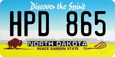 ND license plate HPD865