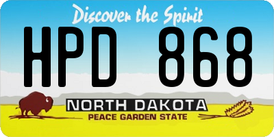 ND license plate HPD868