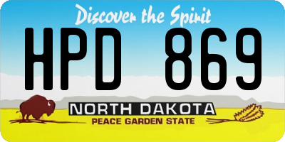 ND license plate HPD869