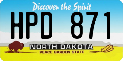 ND license plate HPD871