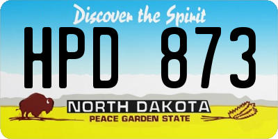 ND license plate HPD873
