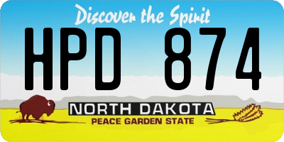 ND license plate HPD874