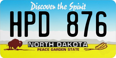 ND license plate HPD876
