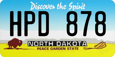 ND license plate HPD878