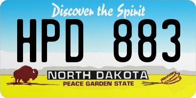 ND license plate HPD883