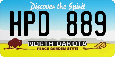 ND license plate HPD889