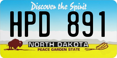 ND license plate HPD891
