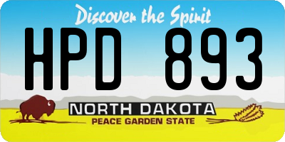 ND license plate HPD893