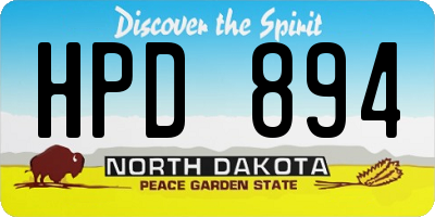 ND license plate HPD894