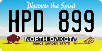 ND license plate HPD899