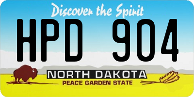 ND license plate HPD904