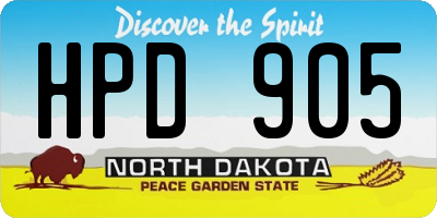 ND license plate HPD905