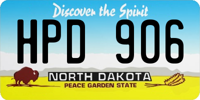 ND license plate HPD906