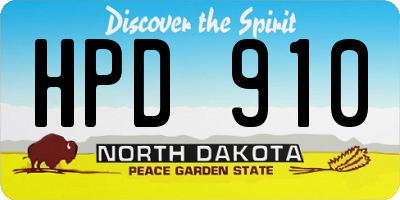 ND license plate HPD910