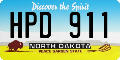 ND license plate HPD911
