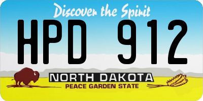 ND license plate HPD912
