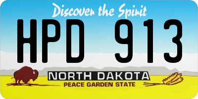 ND license plate HPD913