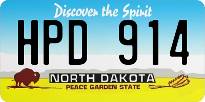 ND license plate HPD914