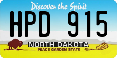 ND license plate HPD915