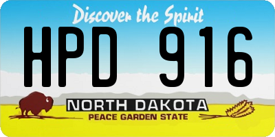 ND license plate HPD916