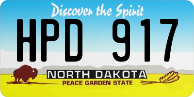 ND license plate HPD917