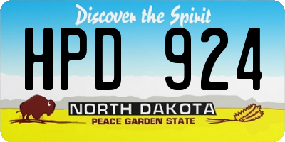 ND license plate HPD924