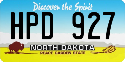 ND license plate HPD927